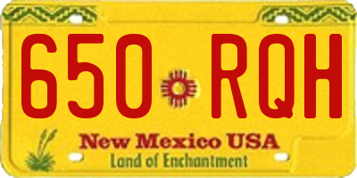 NM license plate 650RQH
