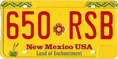 NM license plate 650RSB