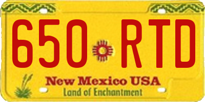 NM license plate 650RTD
