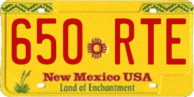 NM license plate 650RTE