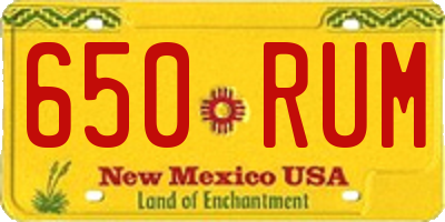 NM license plate 650RUM