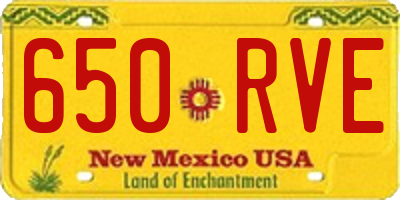 NM license plate 650RVE