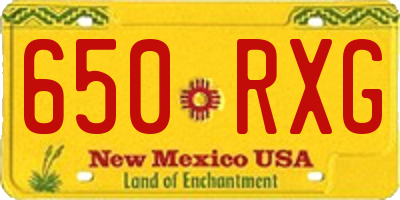 NM license plate 650RXG