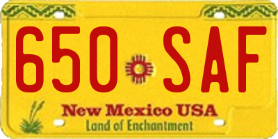 NM license plate 650SAF