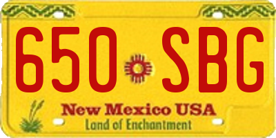 NM license plate 650SBG