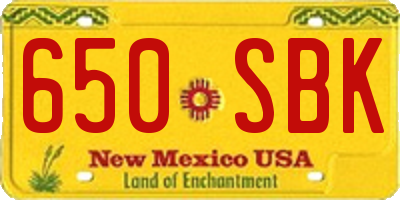NM license plate 650SBK