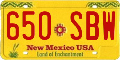 NM license plate 650SBW