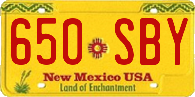 NM license plate 650SBY