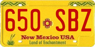 NM license plate 650SBZ
