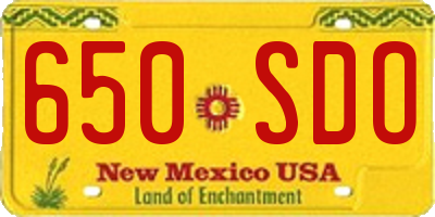 NM license plate 650SDO