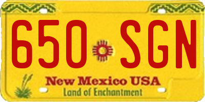 NM license plate 650SGN