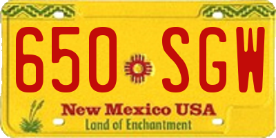 NM license plate 650SGW