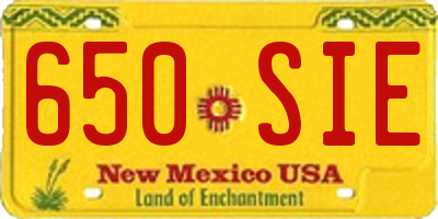 NM license plate 650SIE