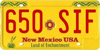 NM license plate 650SIF