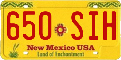 NM license plate 650SIH
