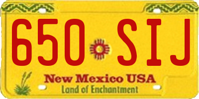 NM license plate 650SIJ