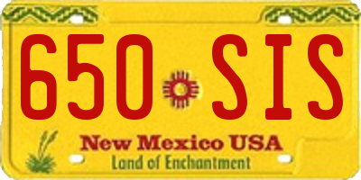 NM license plate 650SIS