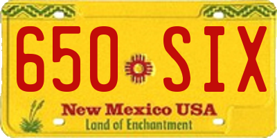 NM license plate 650SIX