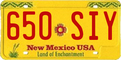 NM license plate 650SIY