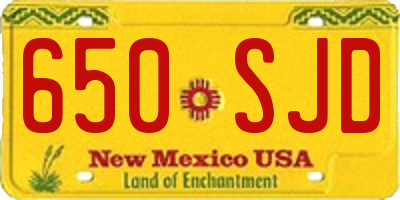 NM license plate 650SJD