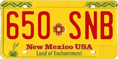 NM license plate 650SNB