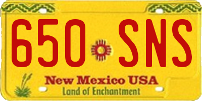 NM license plate 650SNS