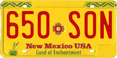 NM license plate 650SON