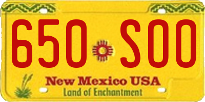 NM license plate 650SOO