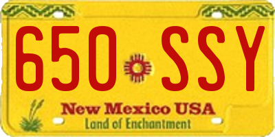 NM license plate 650SSY