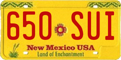 NM license plate 650SUI