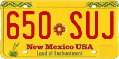 NM license plate 650SUJ