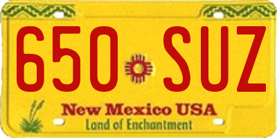 NM license plate 650SUZ