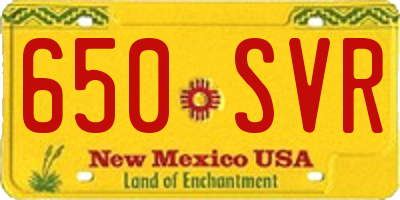 NM license plate 650SVR