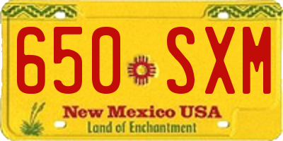 NM license plate 650SXM