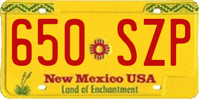 NM license plate 650SZP