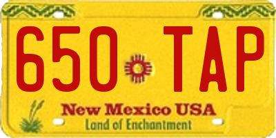 NM license plate 650TAP