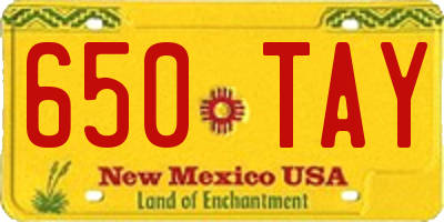 NM license plate 650TAY