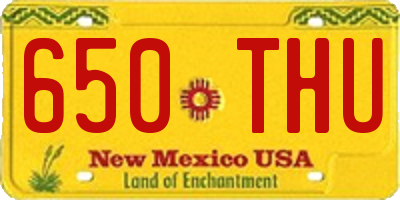 NM license plate 650THU