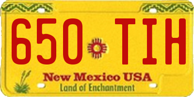 NM license plate 650TIH