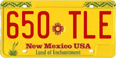 NM license plate 650TLE
