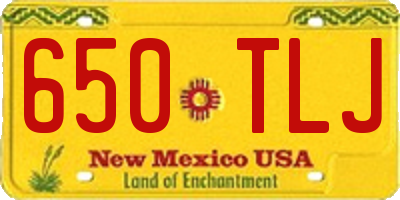 NM license plate 650TLJ