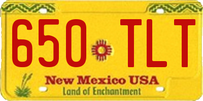 NM license plate 650TLT