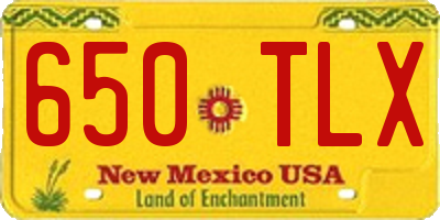 NM license plate 650TLX