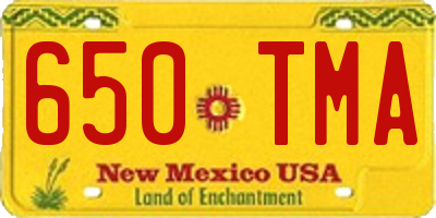 NM license plate 650TMA