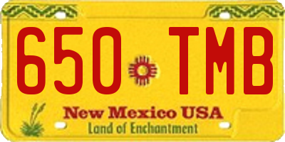 NM license plate 650TMB