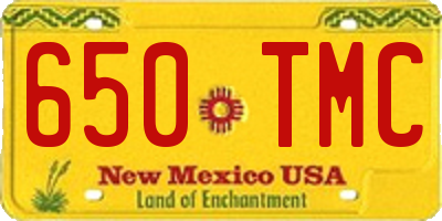 NM license plate 650TMC