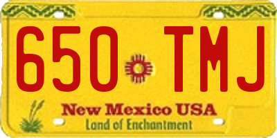 NM license plate 650TMJ