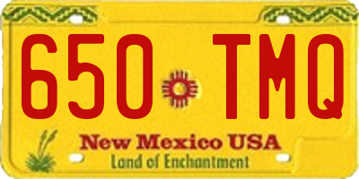 NM license plate 650TMQ