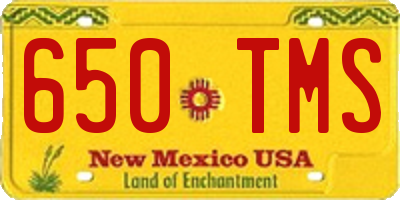 NM license plate 650TMS