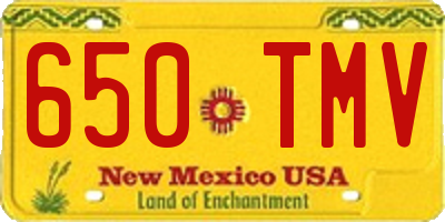 NM license plate 650TMV